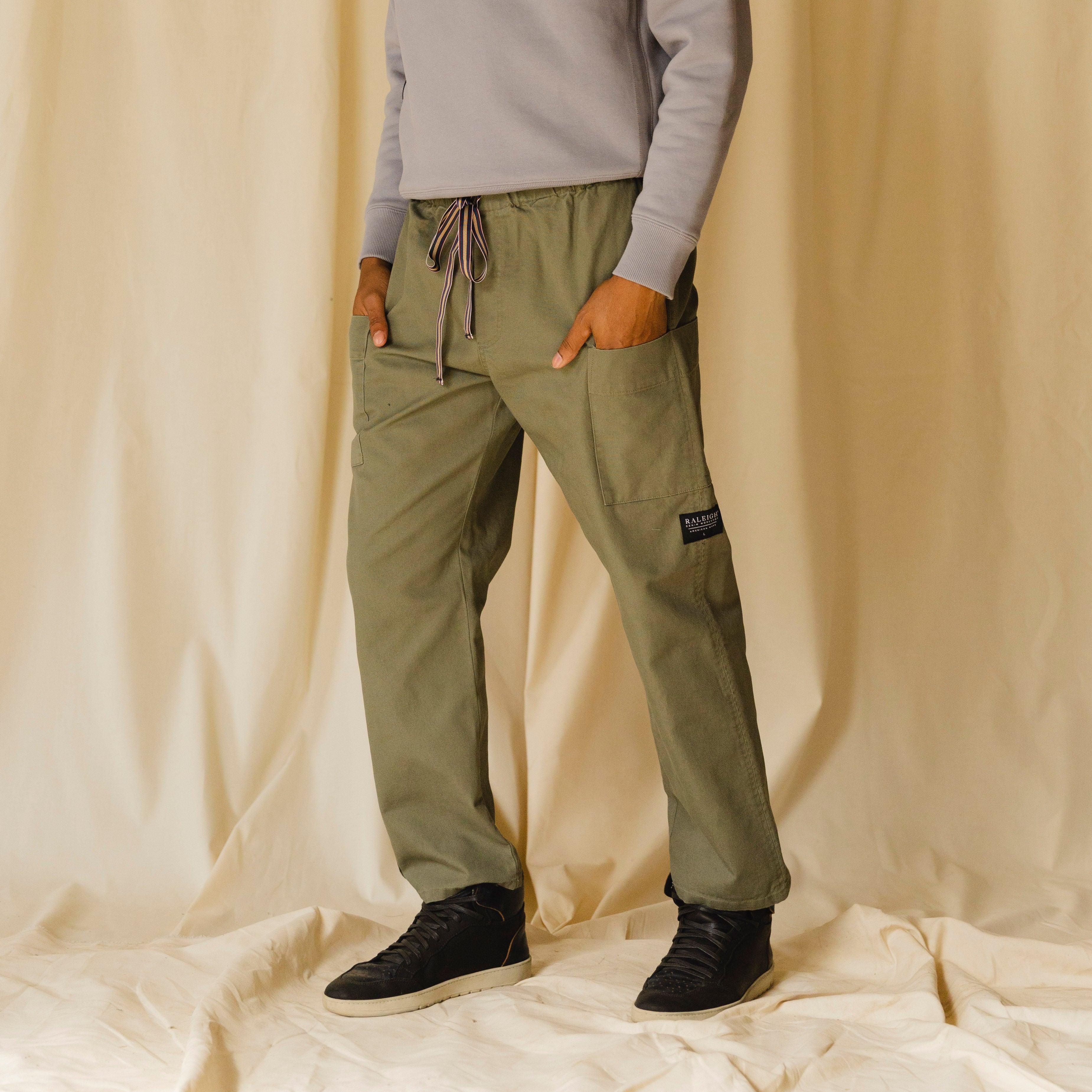 Drawstring Pant | Olive Canvas Male Product Image