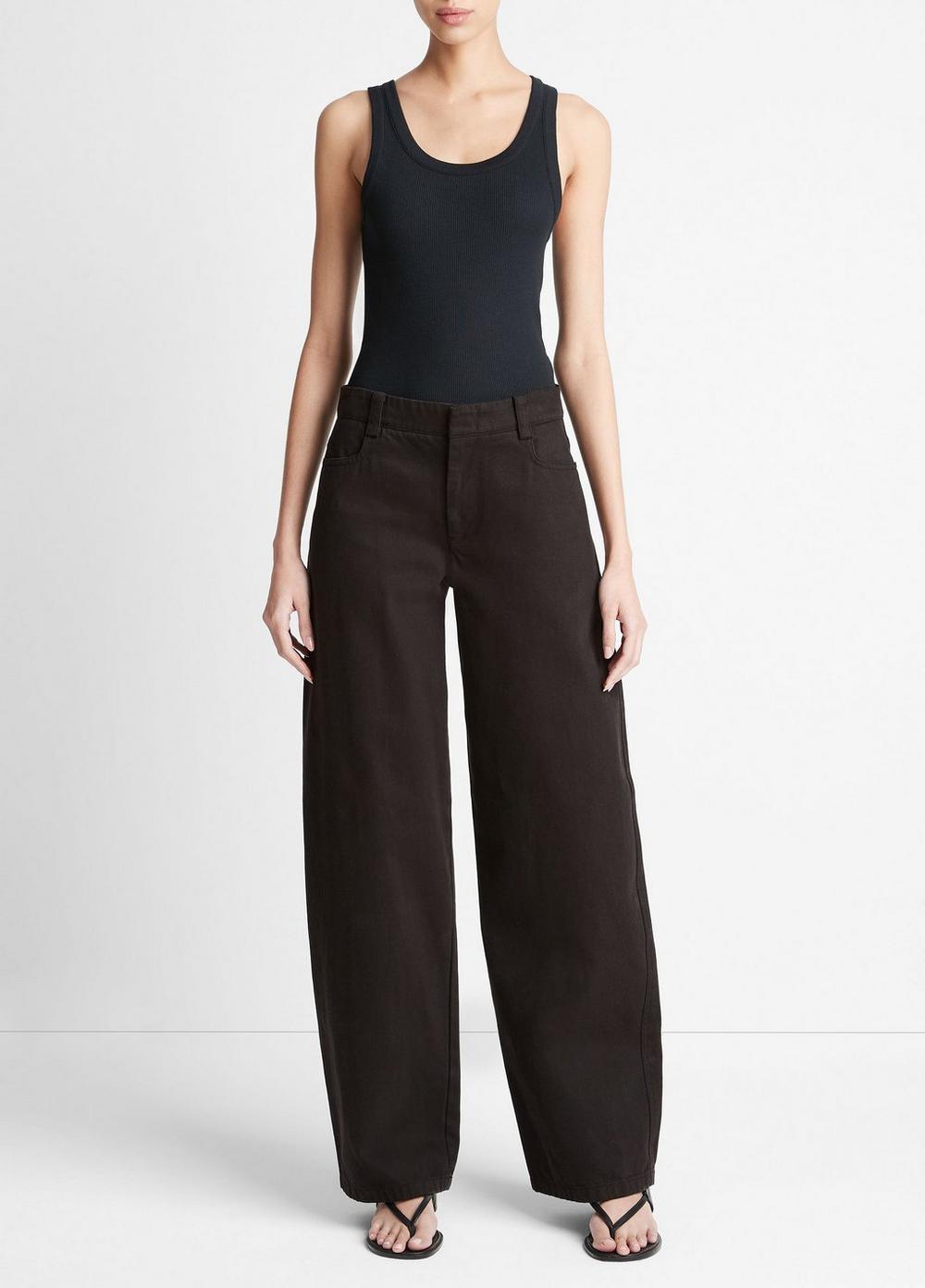 Washed Cotton Twill Wide-Leg Pant Product Image