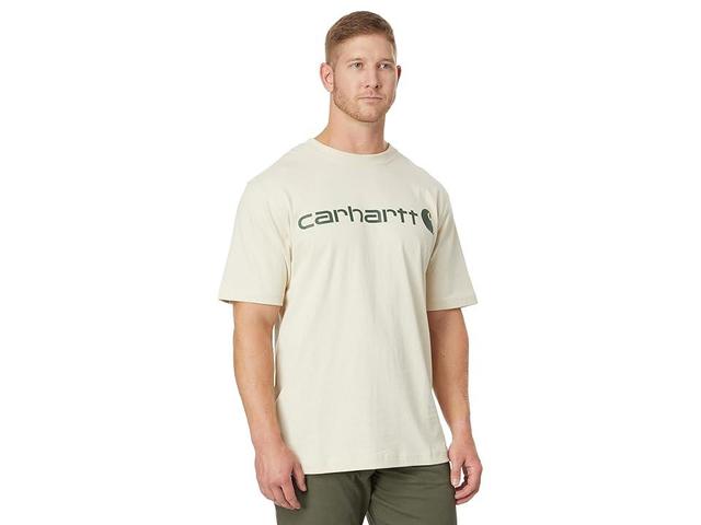 Carhartt Loose Fit Heavyweight Short-Sleeve Logo Graphic T-Shirt (Oat Milk) Men's T Shirt Product Image