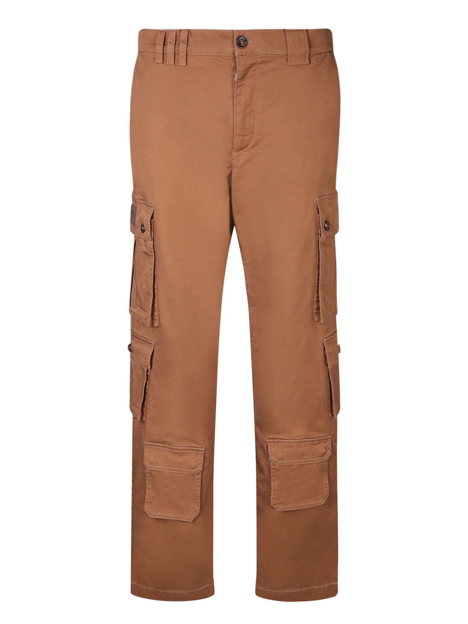 Beige Cargo Pants In Brown Product Image