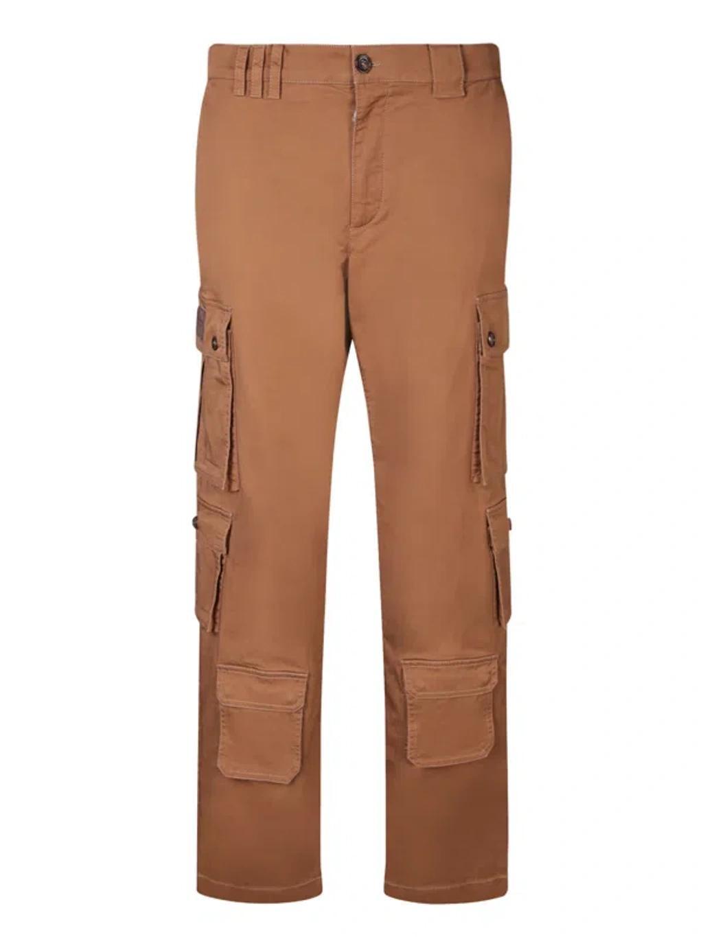 Beige Cargo Pants In Brown Product Image