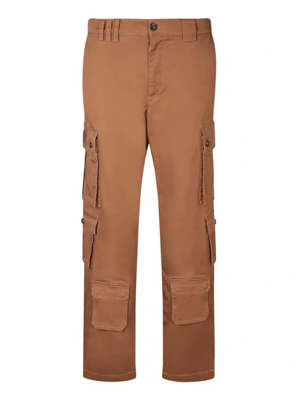 Beige Cargo Pants In Brown Product Image