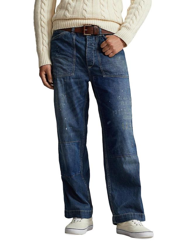Mens Stonington Distressed Relaxed-Fit Jeans Product Image