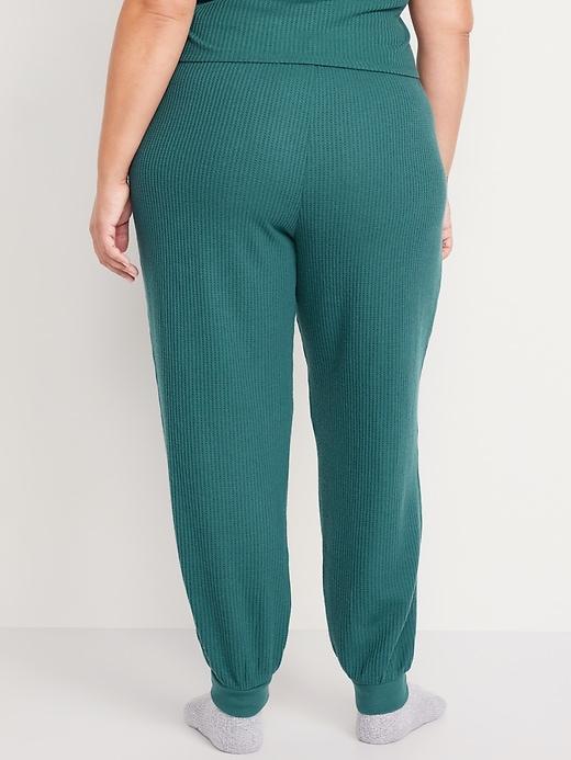 High-Waisted Waffle Lounge Joggers Product Image