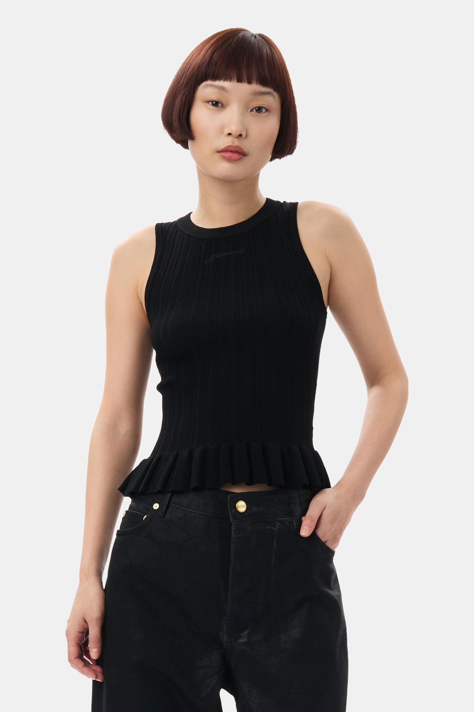 Black Rib Tank Top Product Image