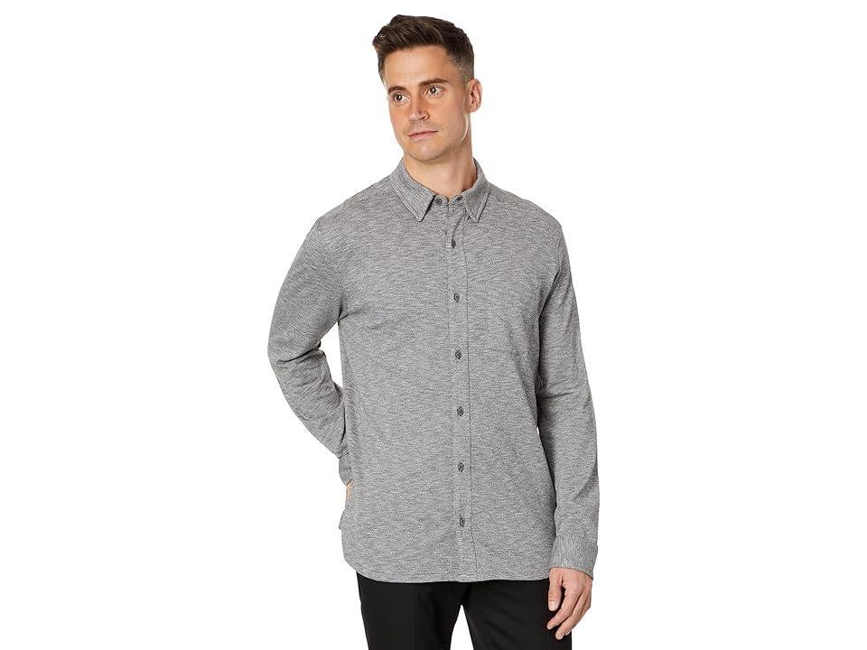 Johnston & Murphy XC Flex Long Sleeve Full Button (Charcoal) Men's Jacket Product Image