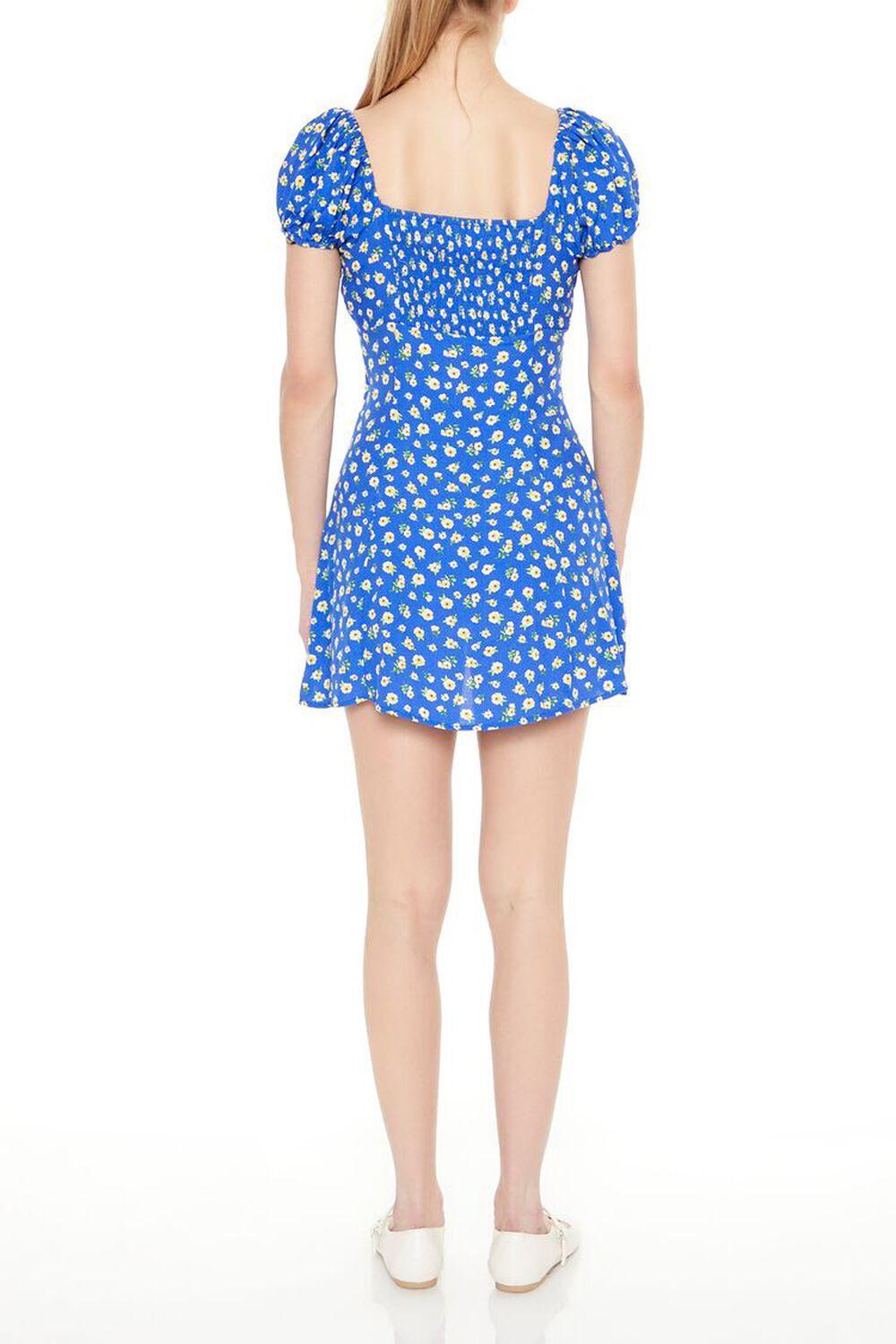 Ditsy Floral Puff-Sleeve Mini Dress | Forever 21 Product Image