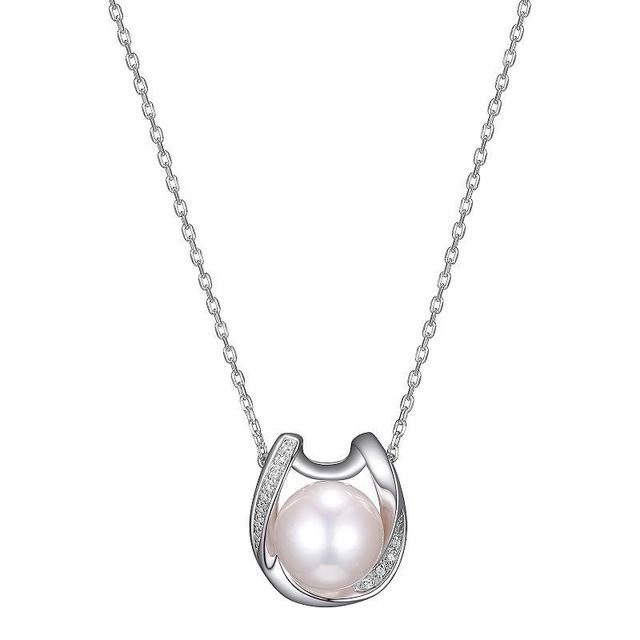 Maralux Sterling Silver Freshwater Cultured Pearl & Diamond Accent Necklace, Womens White Product Image