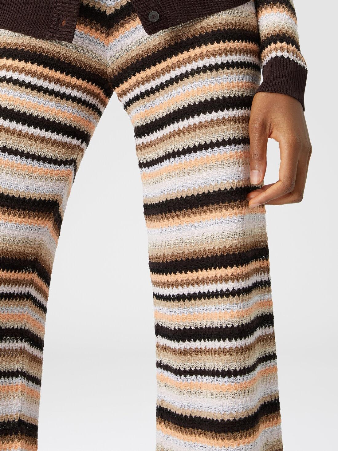 Straight trousers in striped cotton and viscose knit Multicoloured | Missoni Product Image