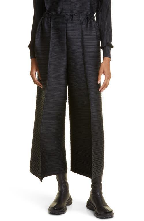 Pleats Please Issey Miyake Thicker Bounce Pleated Wide Leg Crop Pants Product Image