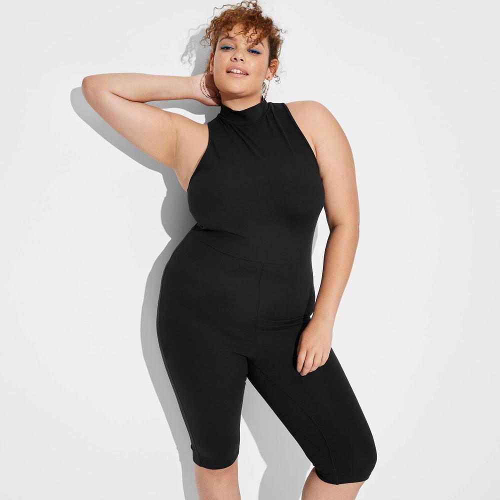 Womens ButterBliss Capri Jumpsuit - Wild Fable Black 2X Product Image