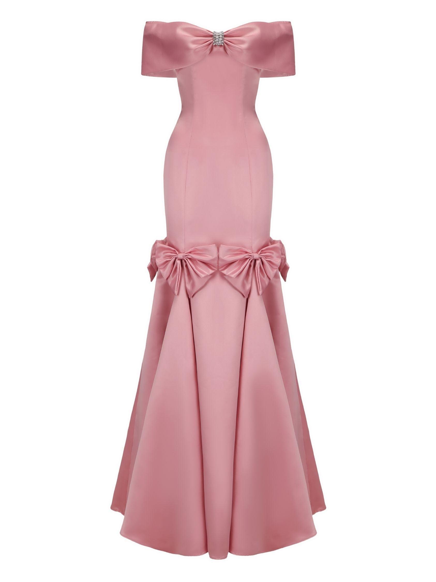 Madeline Bow Dress (Pink) Product Image