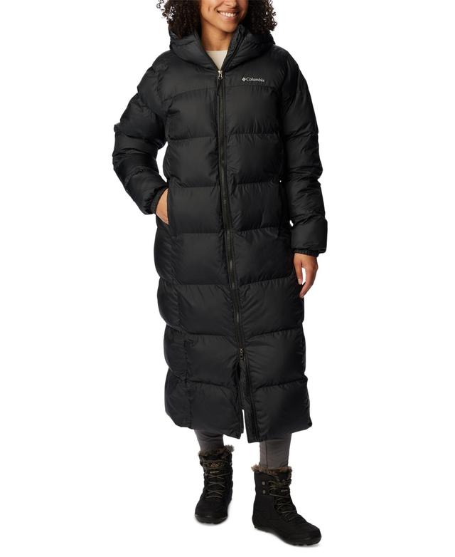 Womens Columbia Puffect II Long Winter Puffer Jacket Dark Grey Product Image