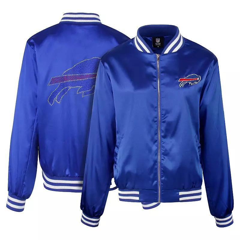 Womens Cuce Royal Buffalo Bills Rhinestone Full-Zip Varsity Jacket Product Image