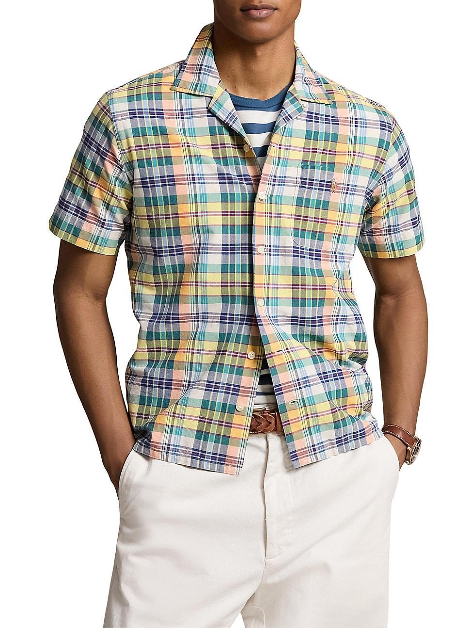 Polo Ralph Lauren Mens Classic-Fit Plaid Oxford Camp Shirt Product Image