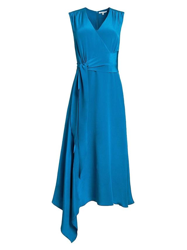 Womens Velia Asymmetric Silk Midi-Dress Product Image