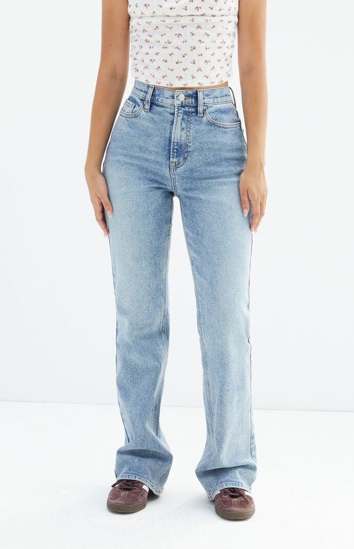 Women's Stretch Indigo High Waisted Bootcut Jeans Product Image