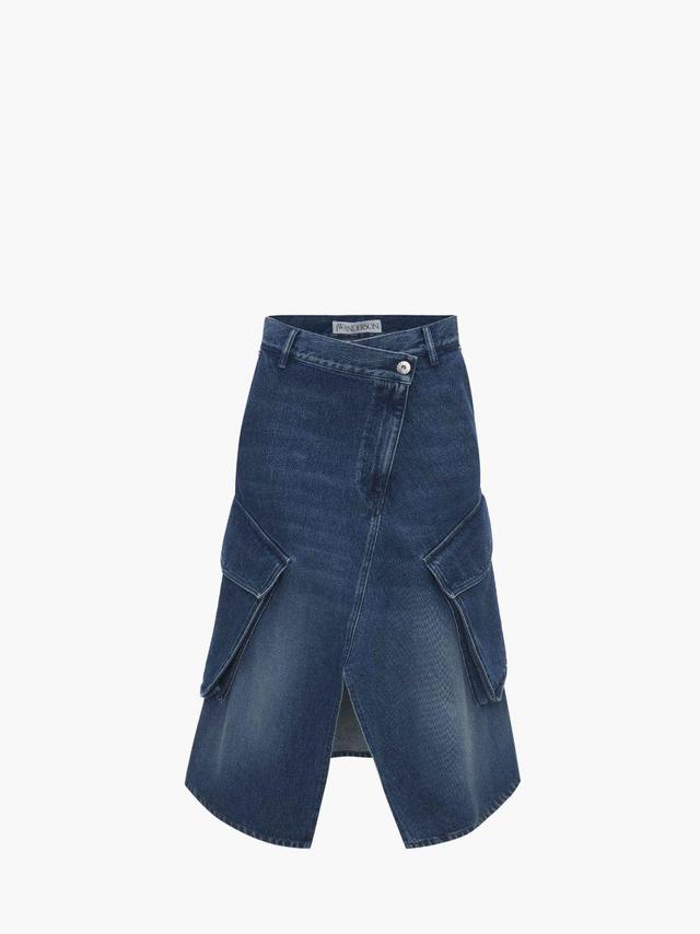 CARGO MIDI DENIM SKIRT in blue | JW Anderson US  Product Image