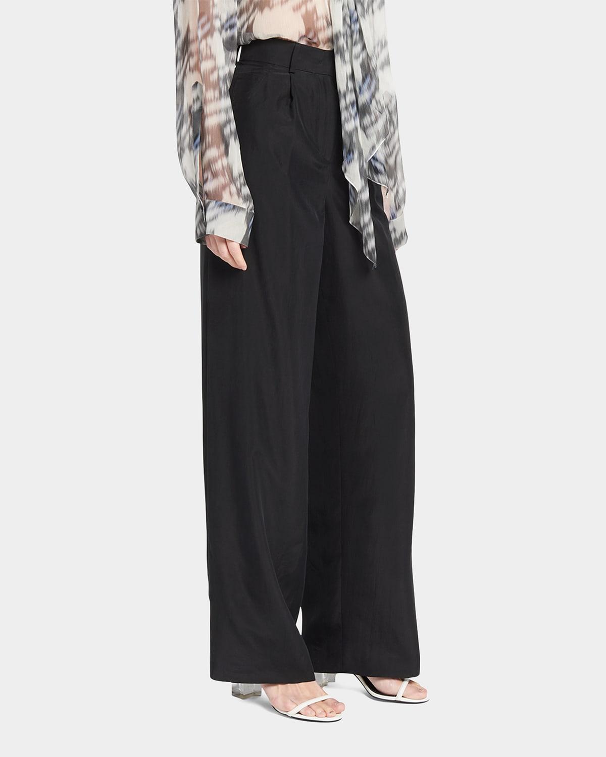 Womens Silk High-Rise Trousers Product Image