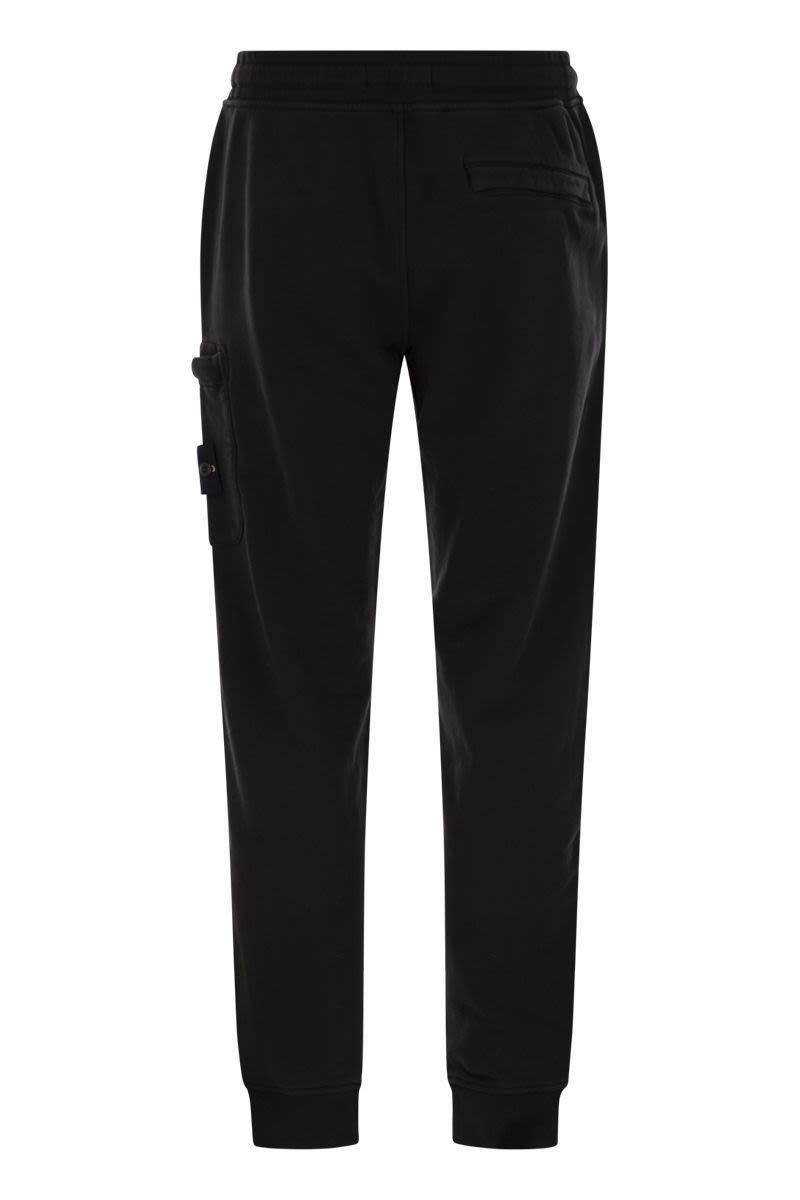 STONE ISLAND Cotton Trousers With Drawstring In Black Product Image