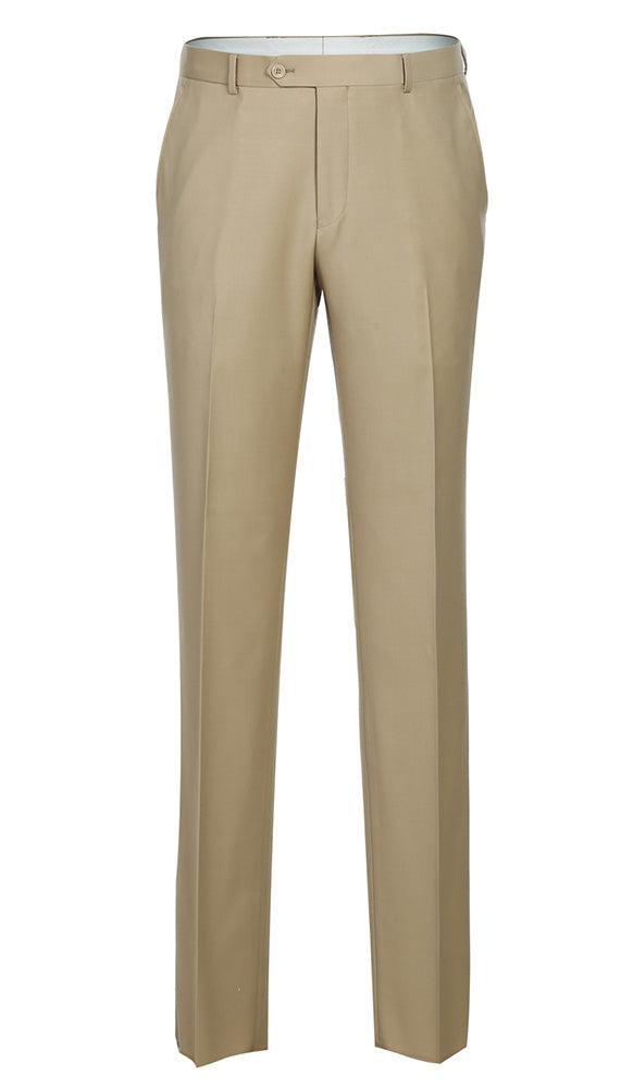 Bevagna Collection - Beige 100% Virgin Wool Regular Fit Pick Stitched 2 Piece Suit Product Image