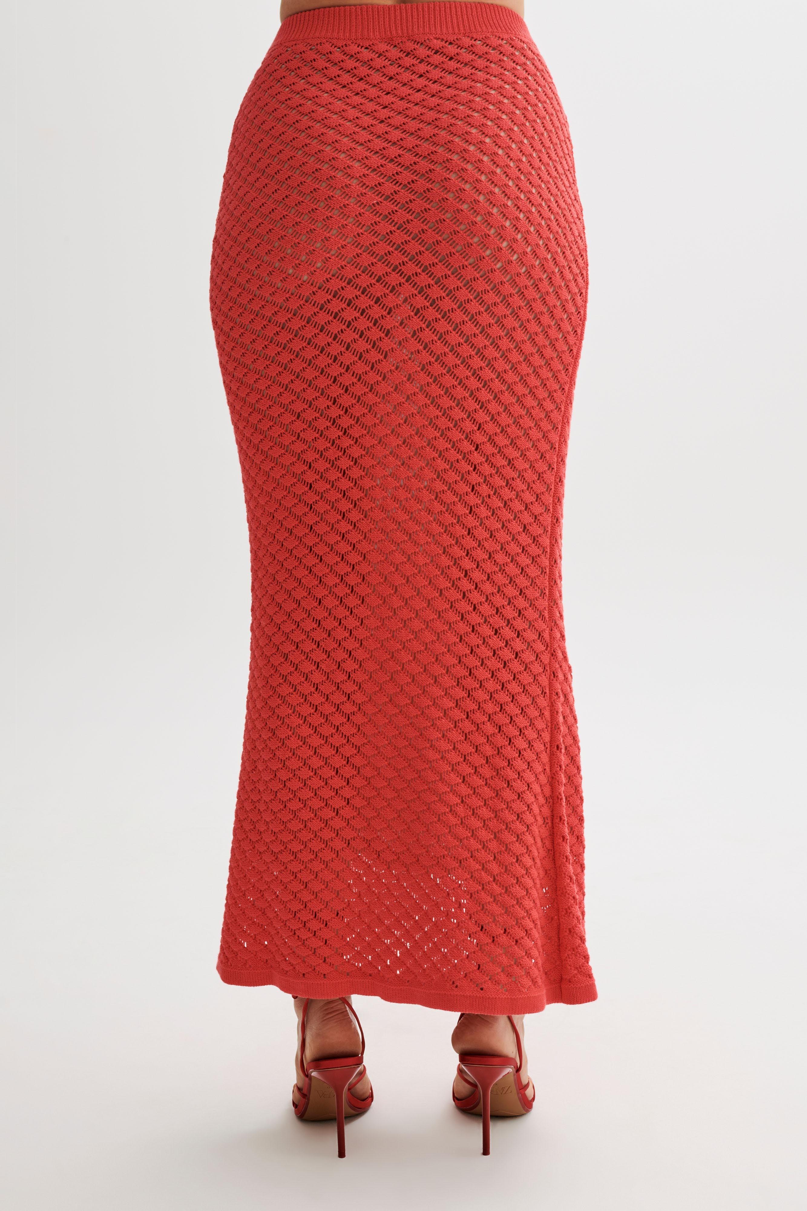 Guiliana Knit Maxi Skirt - Pomegranate Product Image