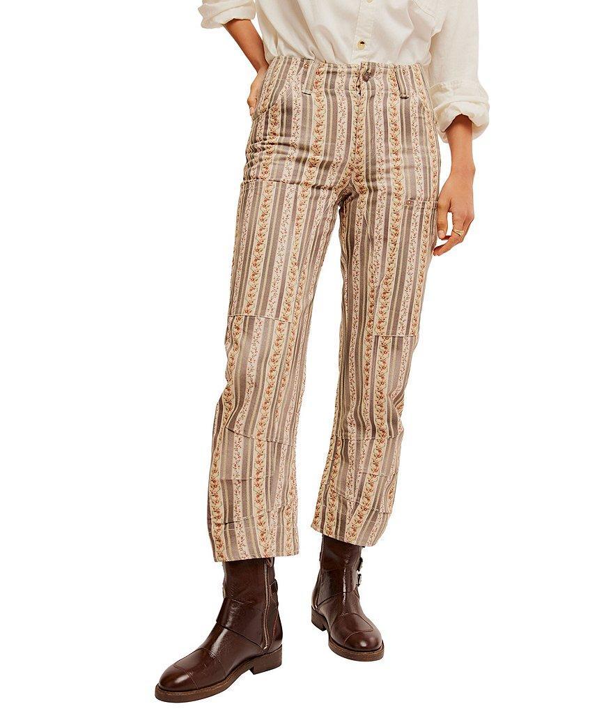 Free People We The Free Super Sonic Stripe Print Low Rise Slim Utility Pants Product Image