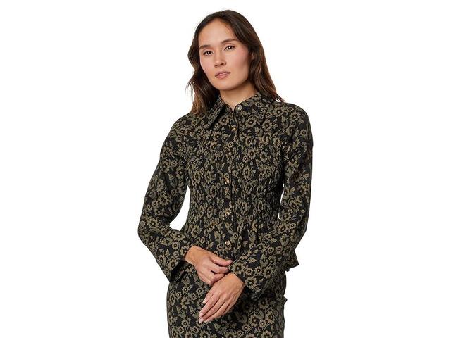 en saison Flora Top Taupe) Women's Clothing Product Image