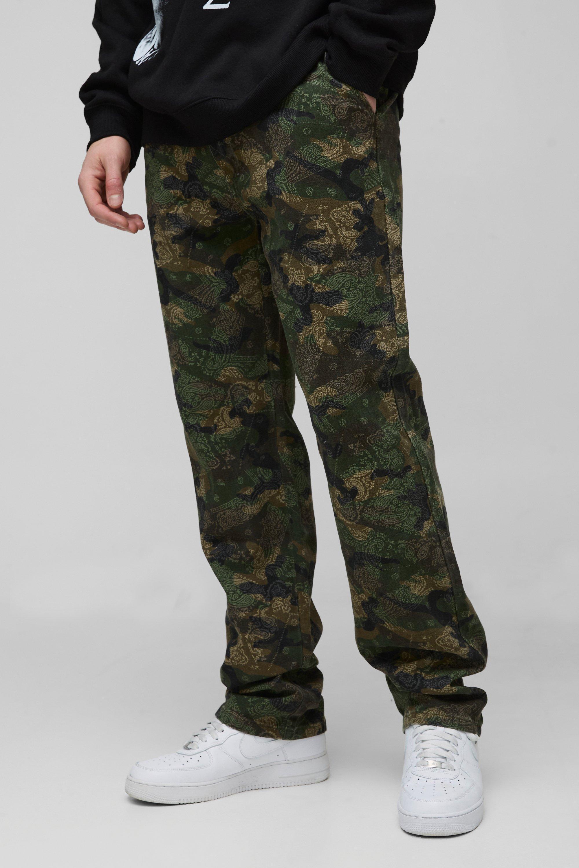 Tall Straight Camo Bandana Cargo Trouser | boohooMAN USA product image