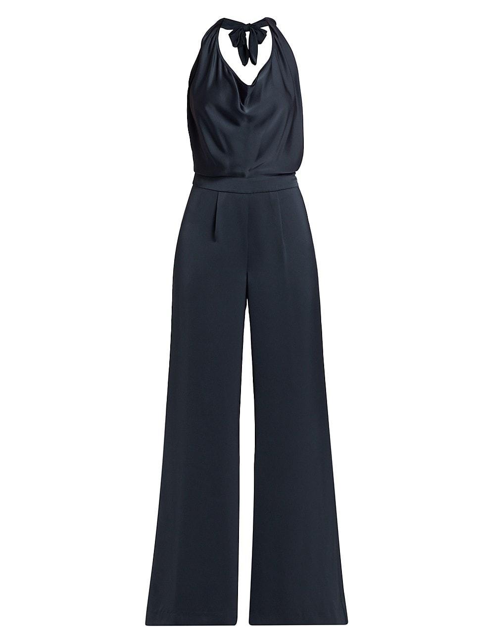 Womens Harriet Satin Halter Jumpsuit Product Image