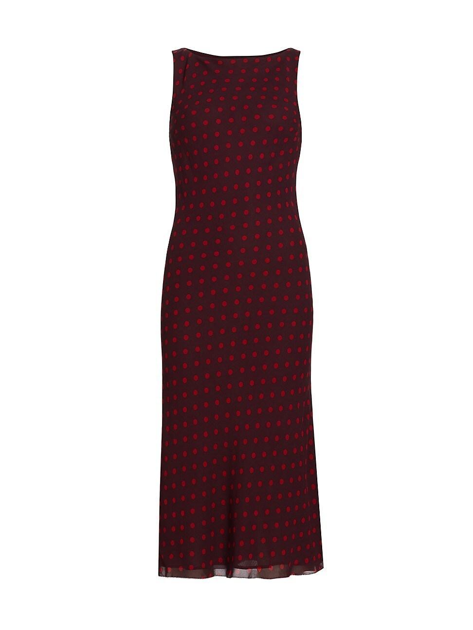 Womens Topanga Polka Dot Slim-Fit Midi-Dress product image