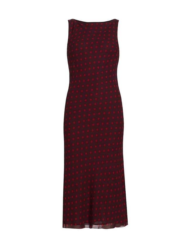 Womens Topanga Polka Dot Slim-Fit Midi-Dress Product Image