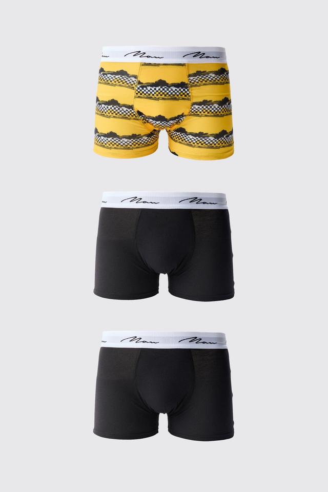 3 Pack Man Moto Printed Boxers | boohooMAN USA Product Image