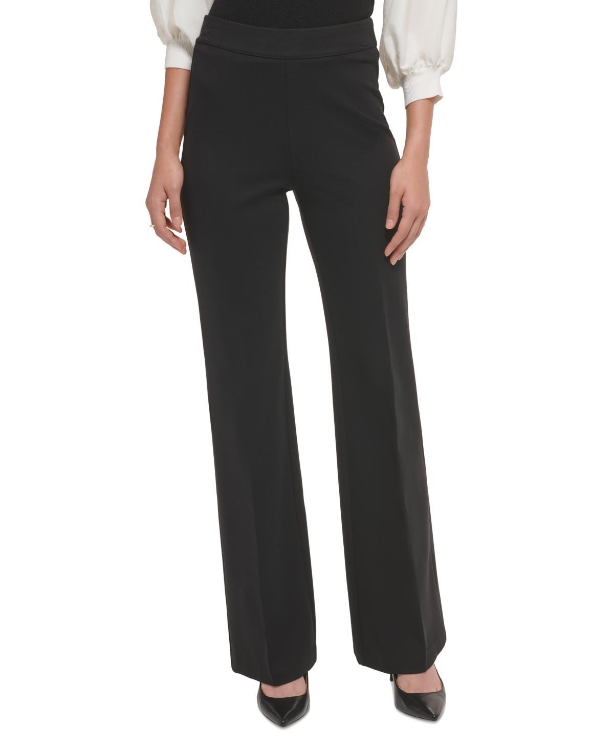 DKNY by Donna Karan Silky Ponte High Rise Wide Leg Pants Product Image