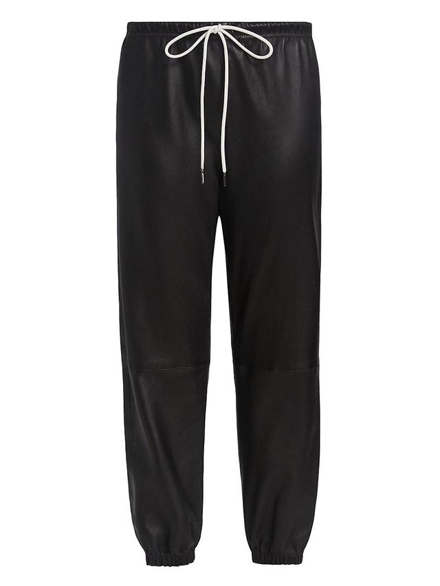 Womens Leather Jogger Pants Product Image