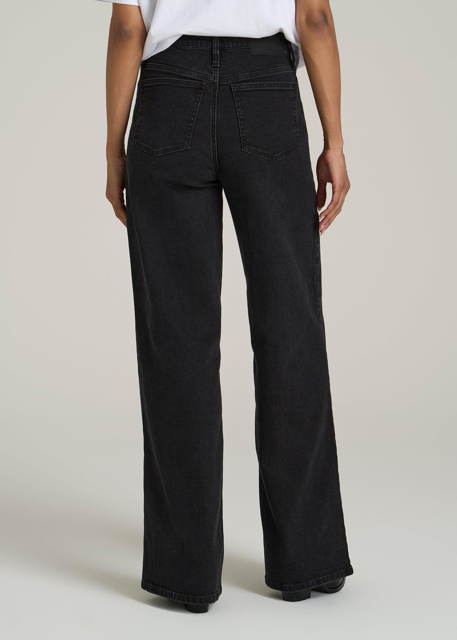 Stevie Wide Leg Jeans for Tall Women in Onyx Black Wash Product Image