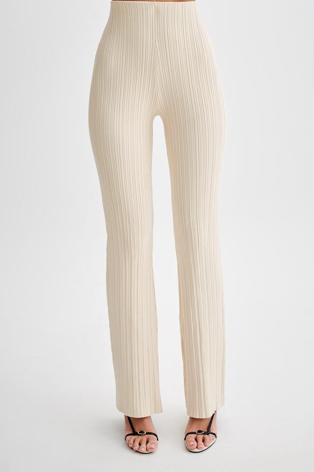 Chiara Straight Leg Rib Knit Pant - Cream Product Image