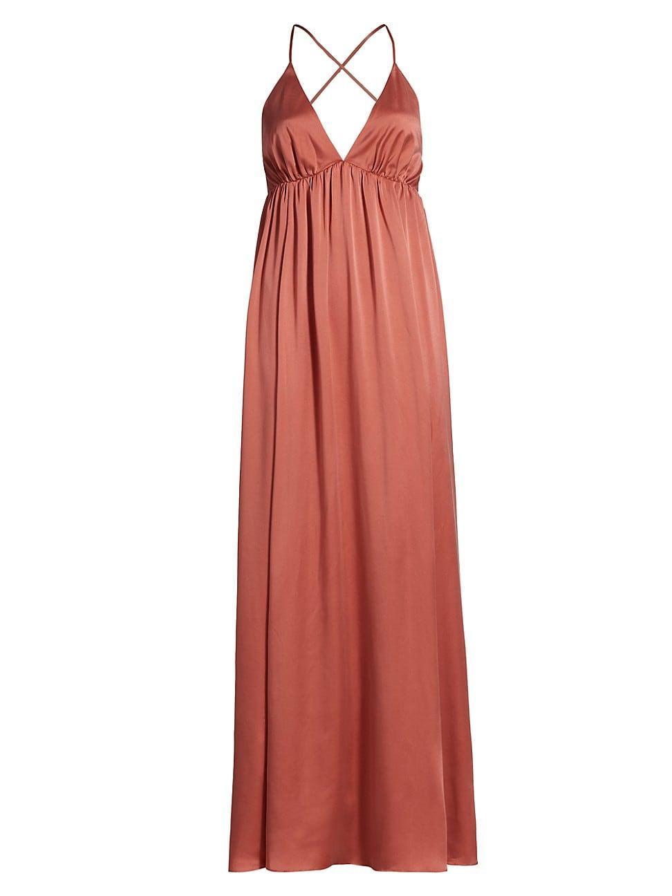 Womens Silk Plunge Slip Gown Product Image