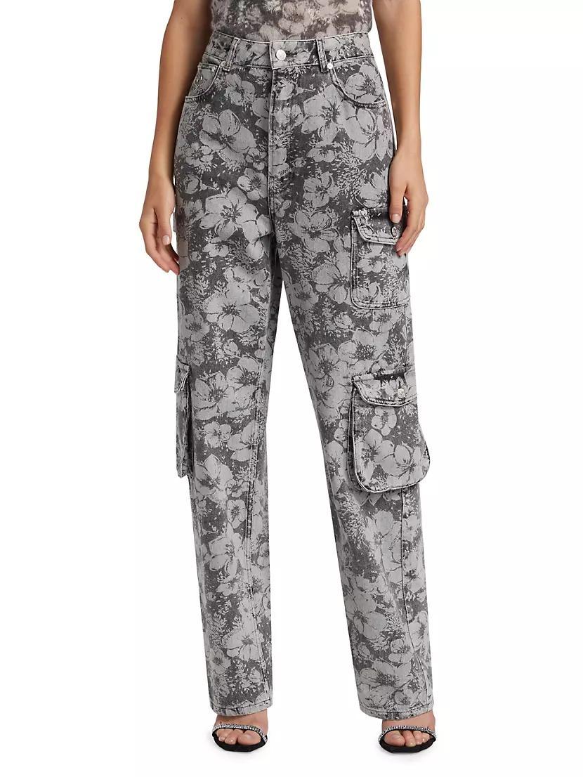 Floral Denim Cargo Trousers Product Image