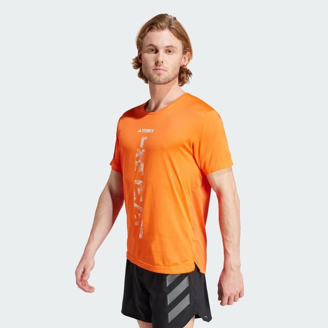 adidas Terrex Agravic Trail Running Tee Semi Impact Orange S Mens Product Image