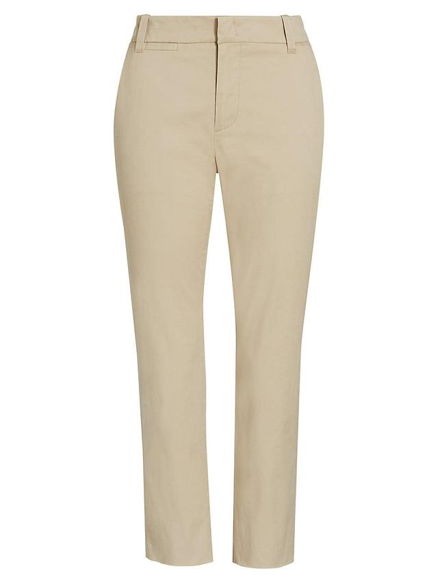 Womens Cropped Cotton Chino Pants Product Image