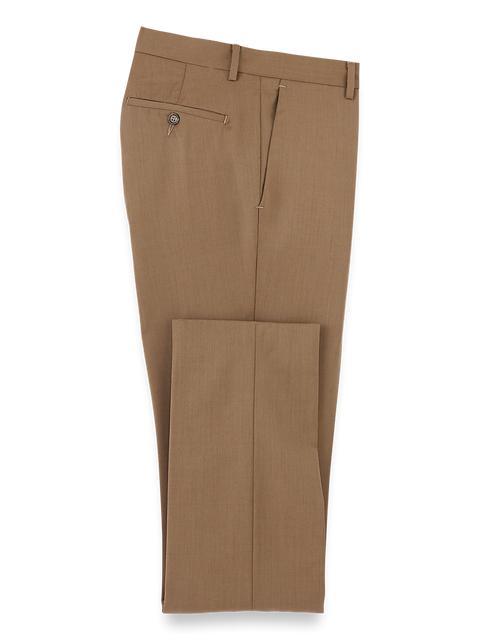 Wool Gabardine Pants - Light Brown Product Image