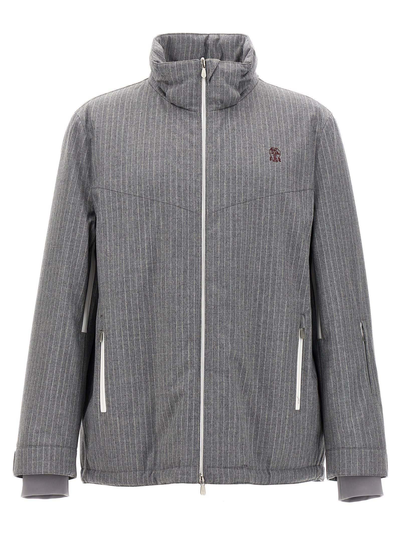 BRUNELLO CUCINELLI Wool Ski Jacket In Gray Product Image