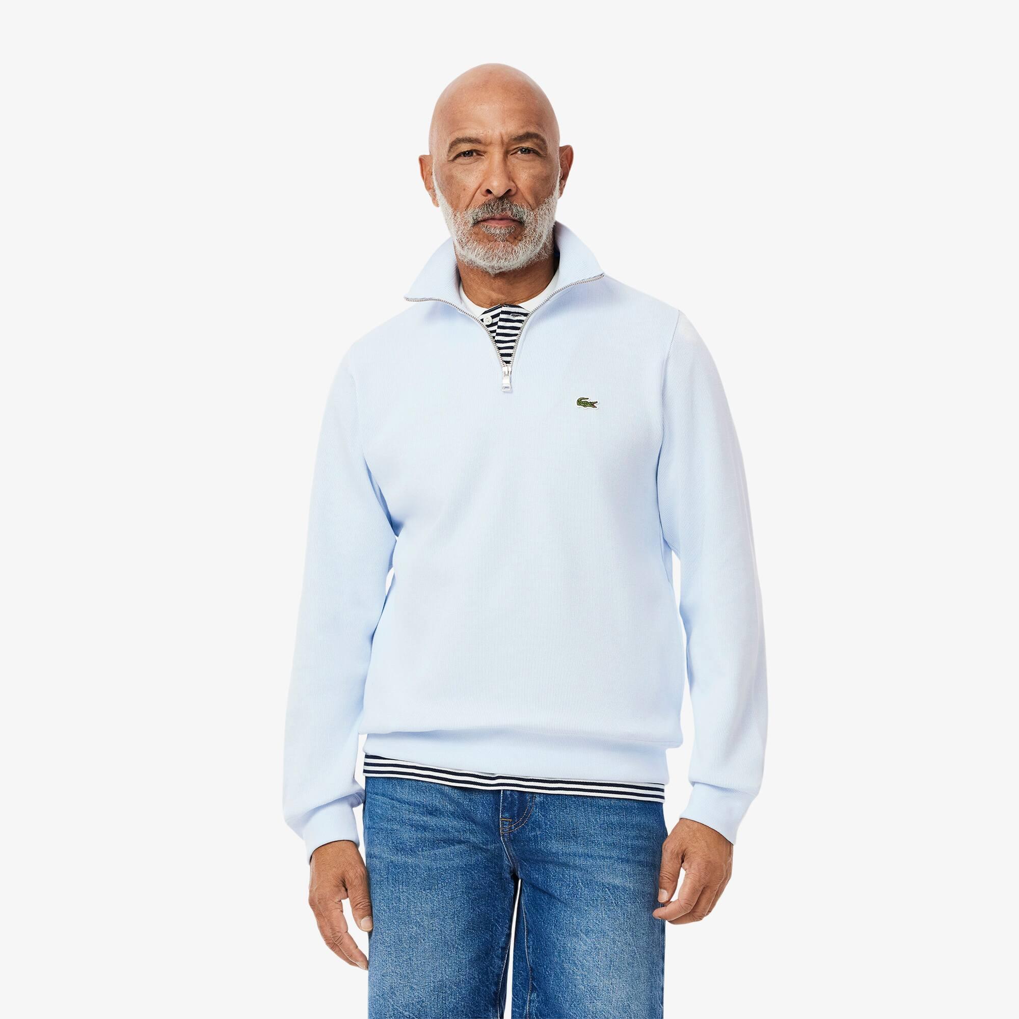 Zip-Up High Neck Interlock Sweatshirt Product Image