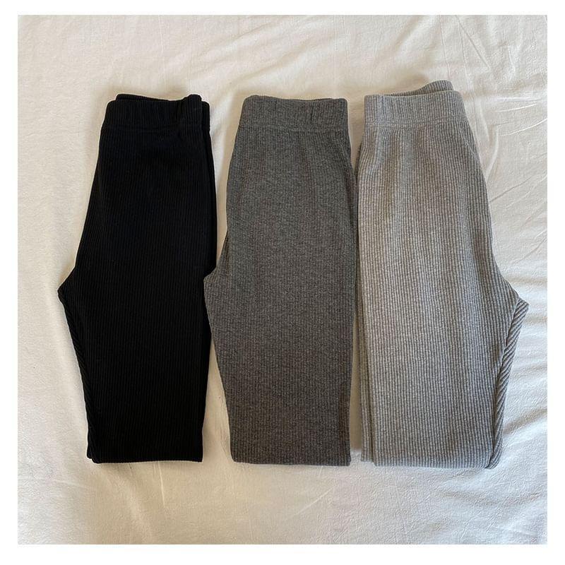 High Waist Knit Leggings Product Image