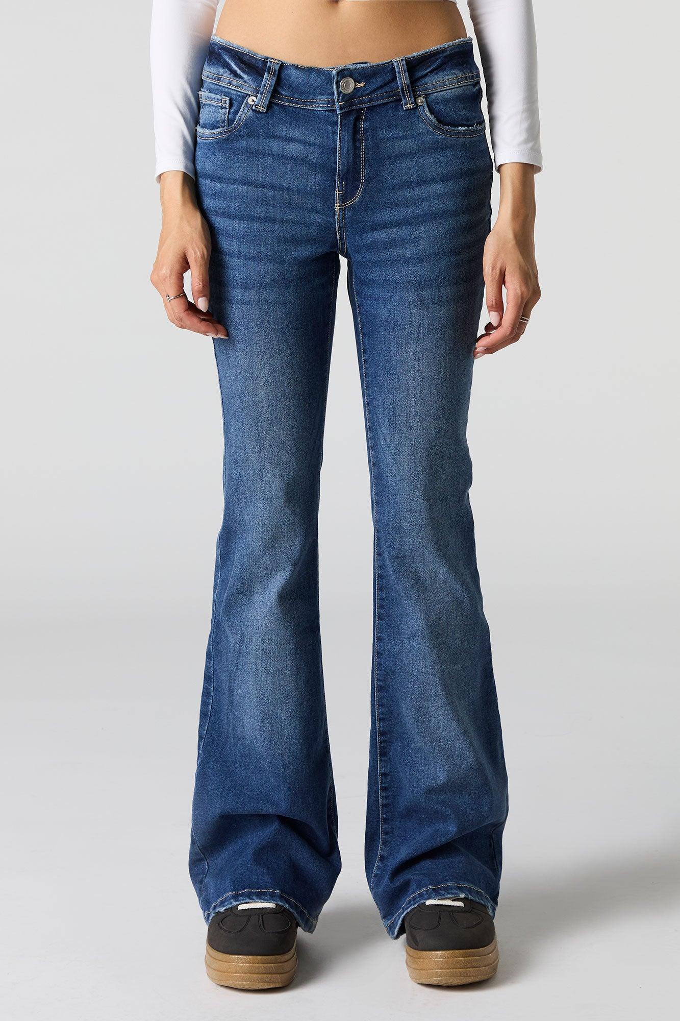 Dark Wash Low Rise Flare Jean Female Product Image