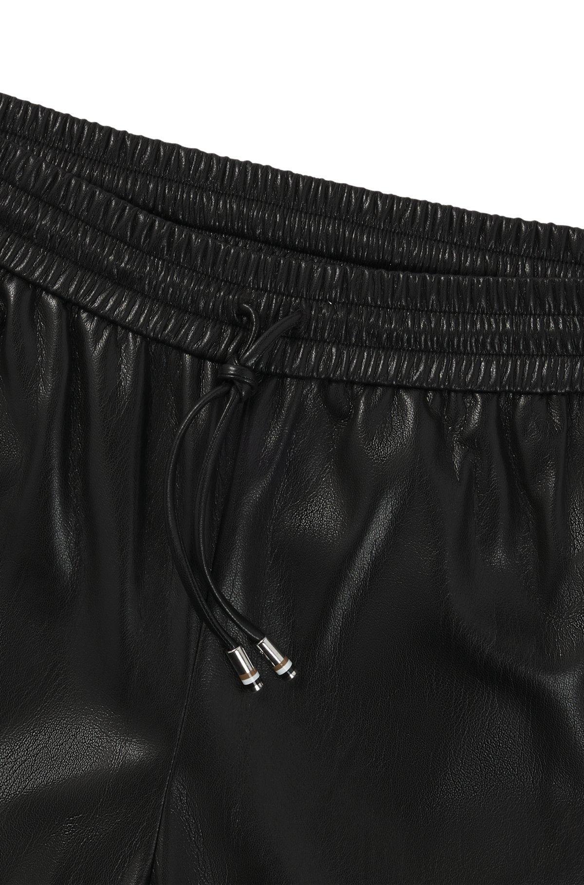 Faux-leather trousers with drawcord waist Product Image