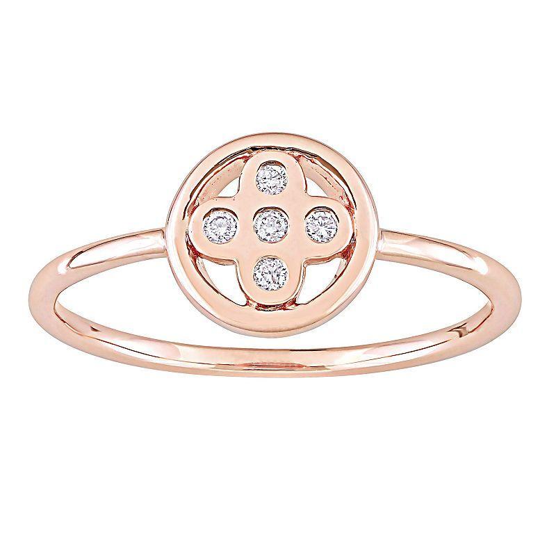 Stella Grace 10k Rose Gold Diamond Accent Circular Ring, Womens 10k Pink Product Image