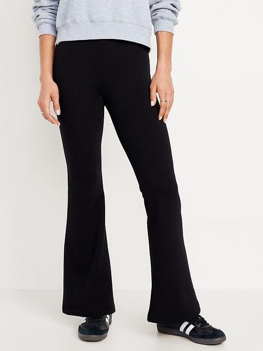 High-Waisted Fleece-Lined Flare Leggings Product Image