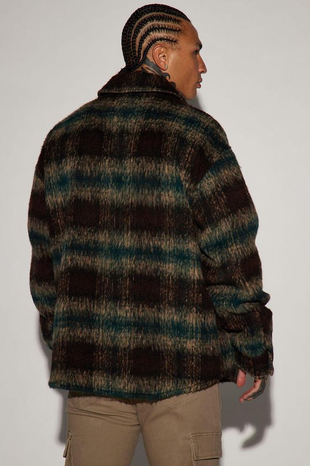 Move Up Plaid Shacket - Olive/combo Product Image